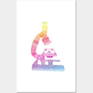 Beautiful Rainbow colourful Microscope mandala Posters and Art